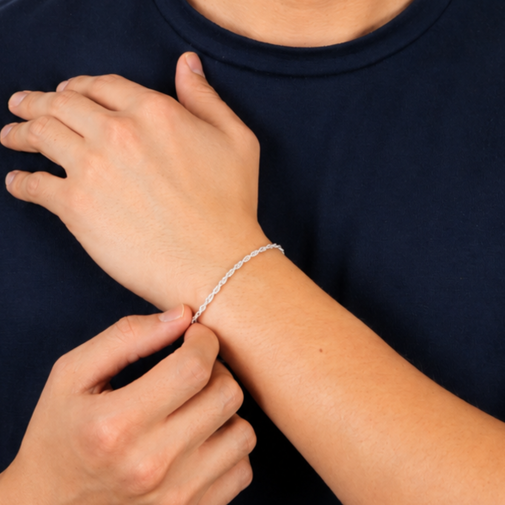 Pulsera torzal plata 925