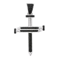 Dije cruz plata 925 clavos rodio negro