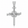 Dije cruz plata 925 clavos