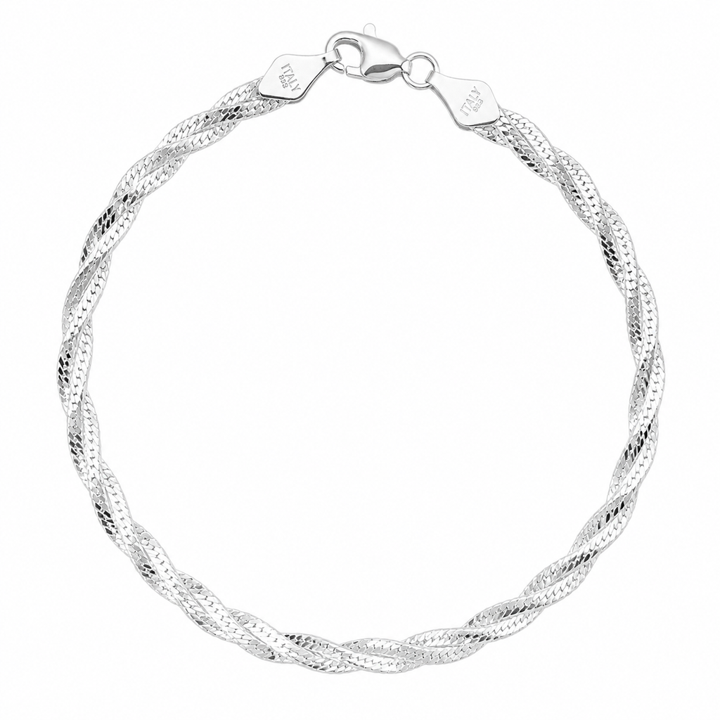 Pulsera plata 925 trenzada