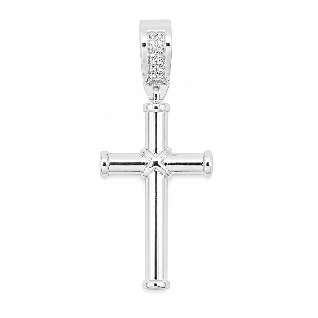 Dije cruz latina plata 925 lisa