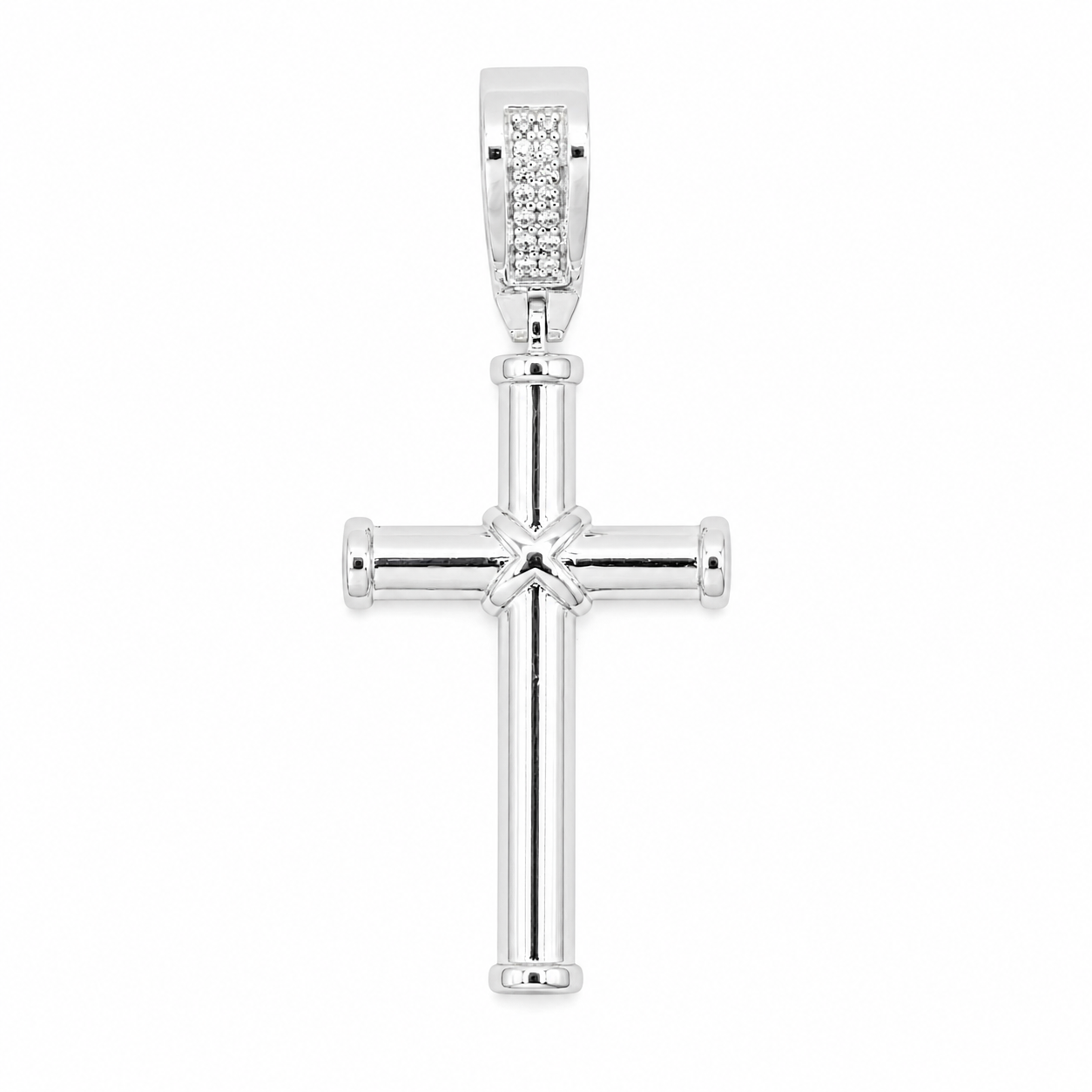 Dije cruz latina plata 925 lisa