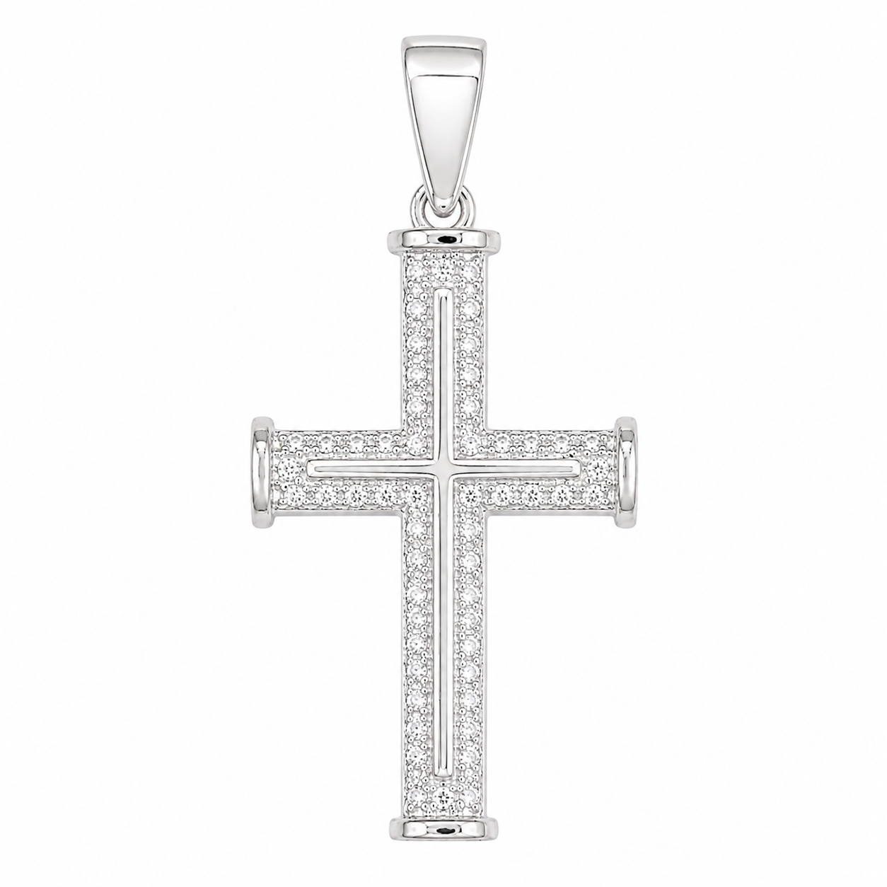 Dije cruz plata 925 tubular