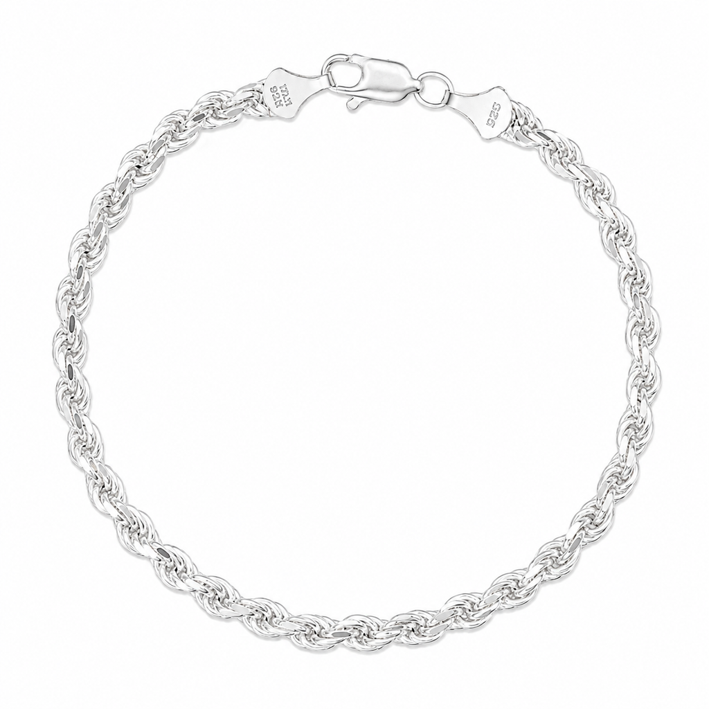 Pulsera torzal plata 925 4 mm
