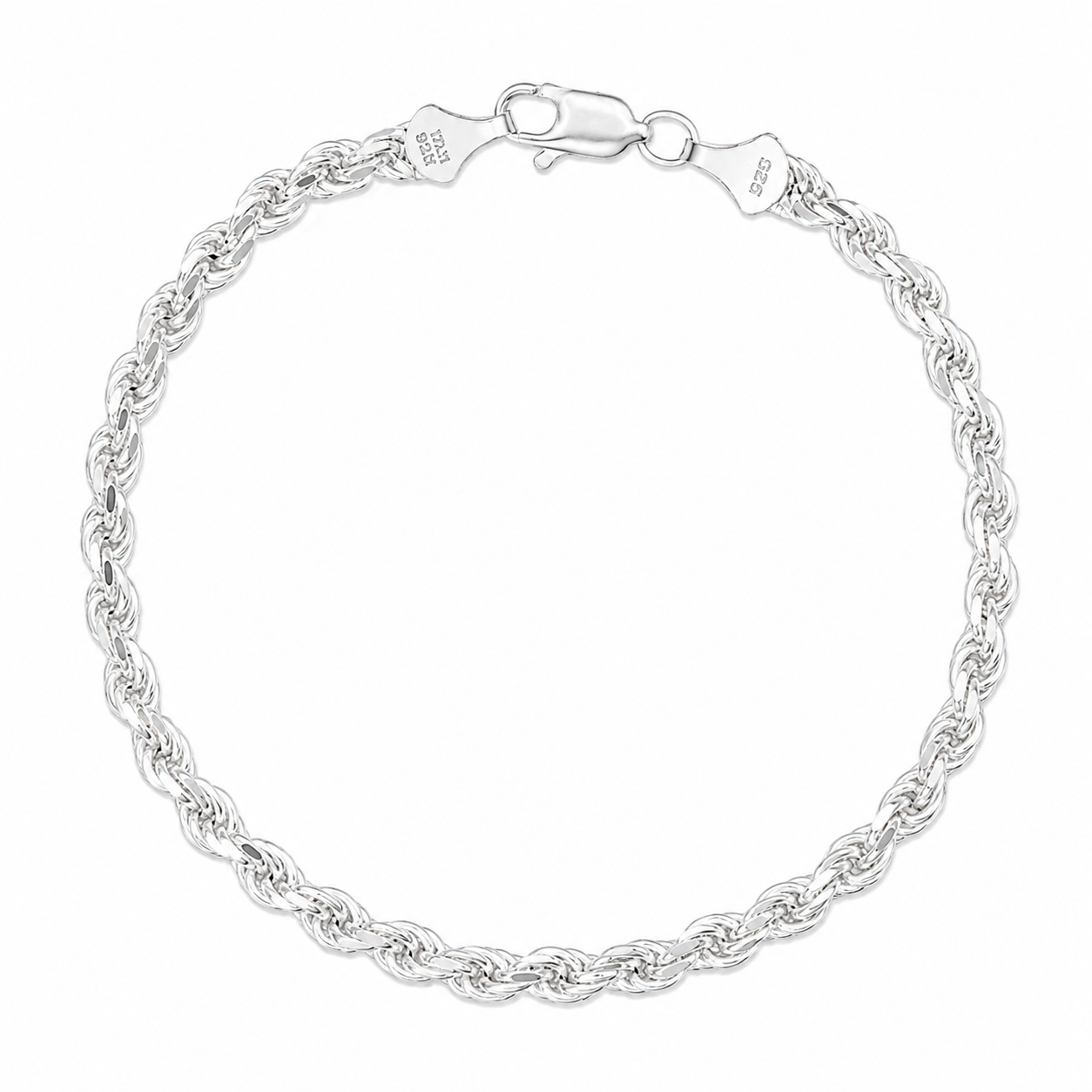 Pulsera torzal plata 925 4 mm