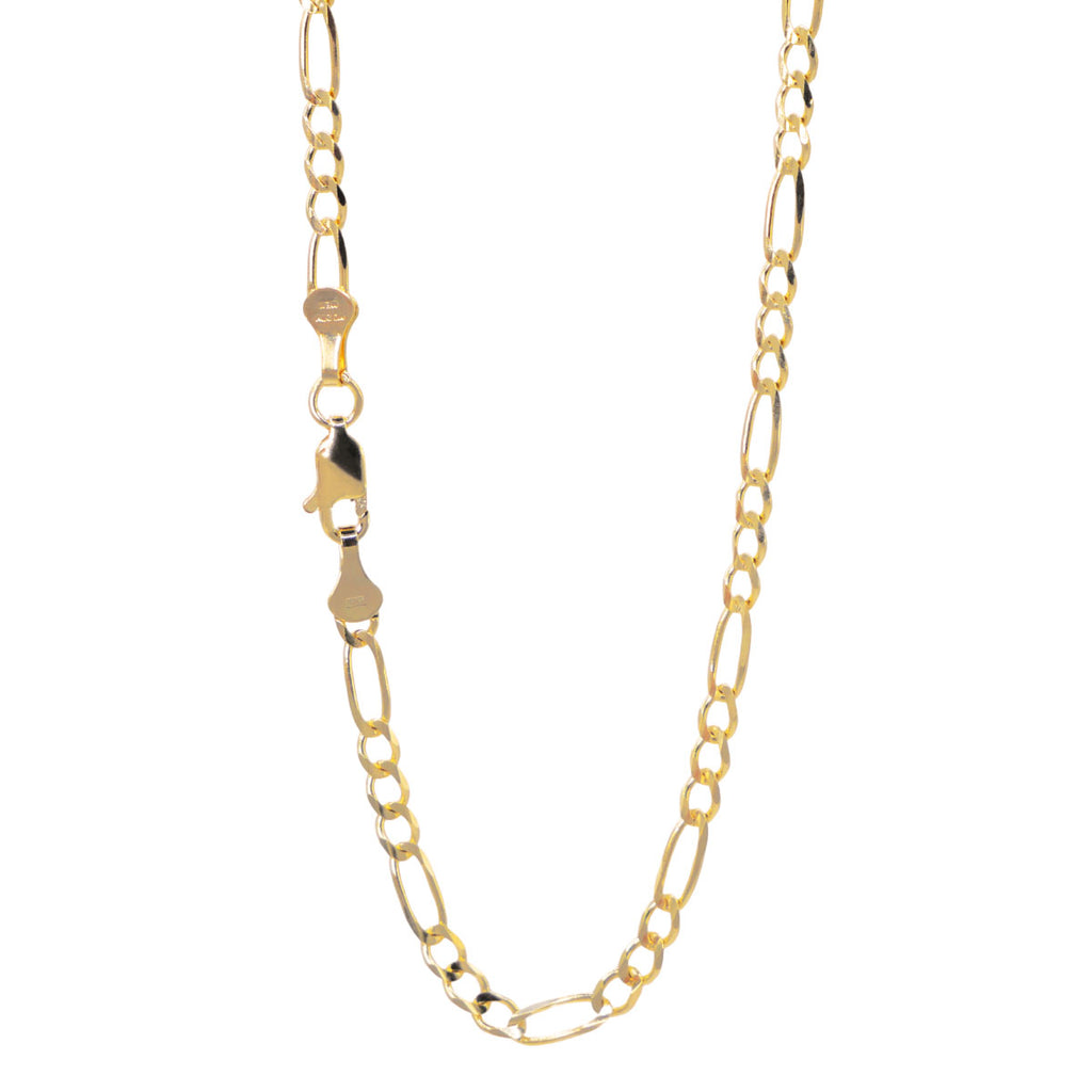 Cadena oro 10k fígaro 3 mm 55 cm