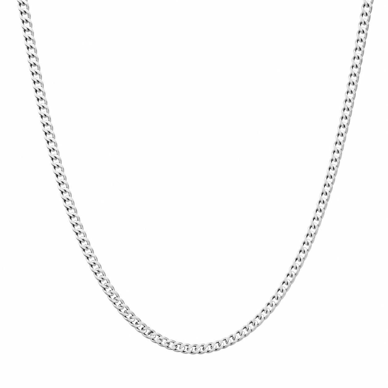 Cadena barbada plata 925 2 mm 55 cm