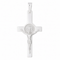Dije cristo medalla San Benito plata 925