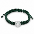 Pulsera jaguar plata 925 hilo verde