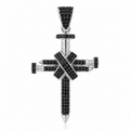 Dije cruz plata 925 clavos negra