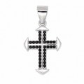 Dije cruz plata 925 negra