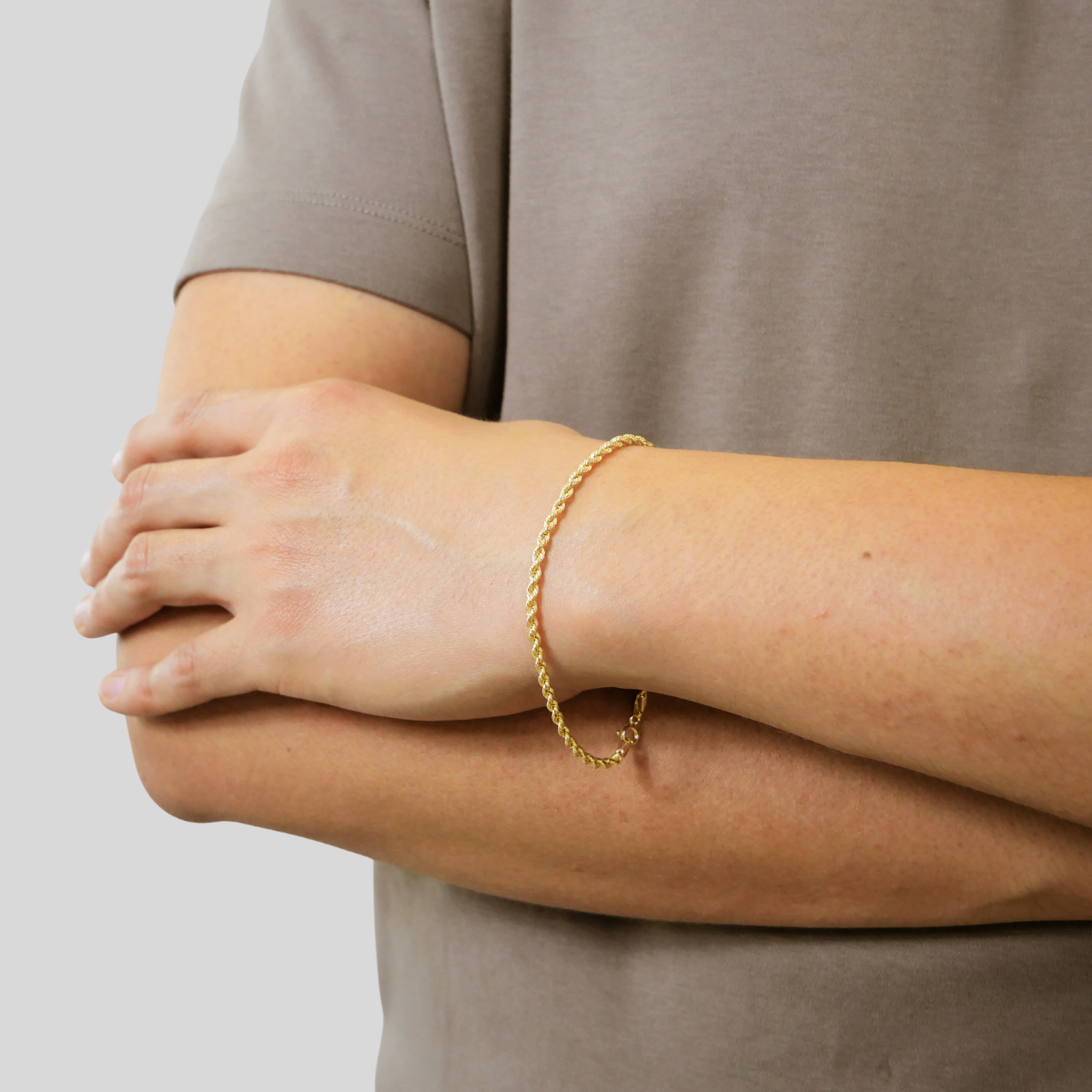 Pulsera oro 10k torzal 3 mm