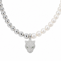 Collar jaguar plata 925 perlas