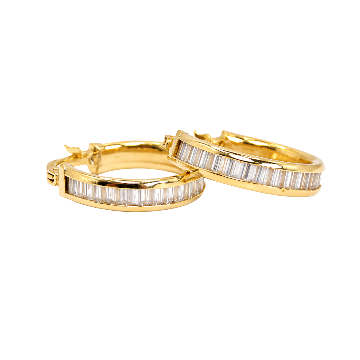 Aretes oro 10k baguette