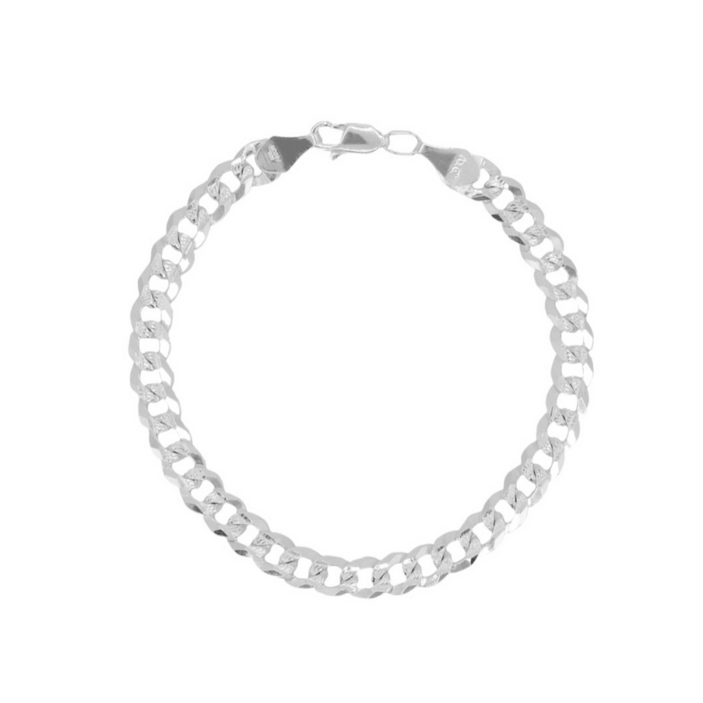 Pulsera plata 925 barbada diamantada