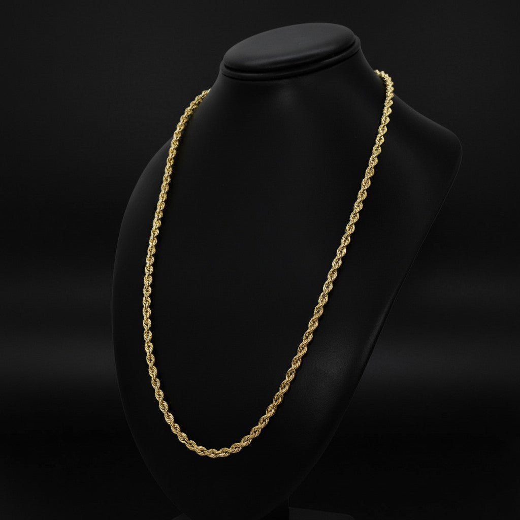 Cadena oro 10k torzal 4 mm 55 cm