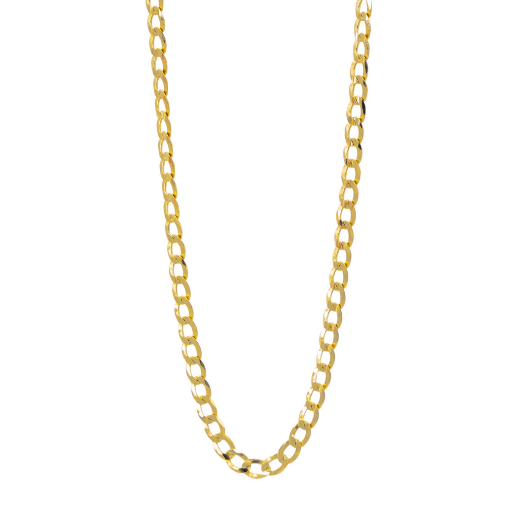 Cadena barbada oro 10k 4 mm 55 cm