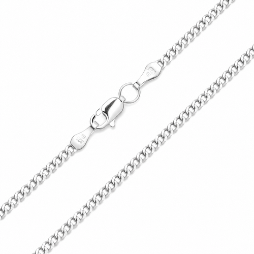 Cadena barbada plata 925 2 mm 55 cm