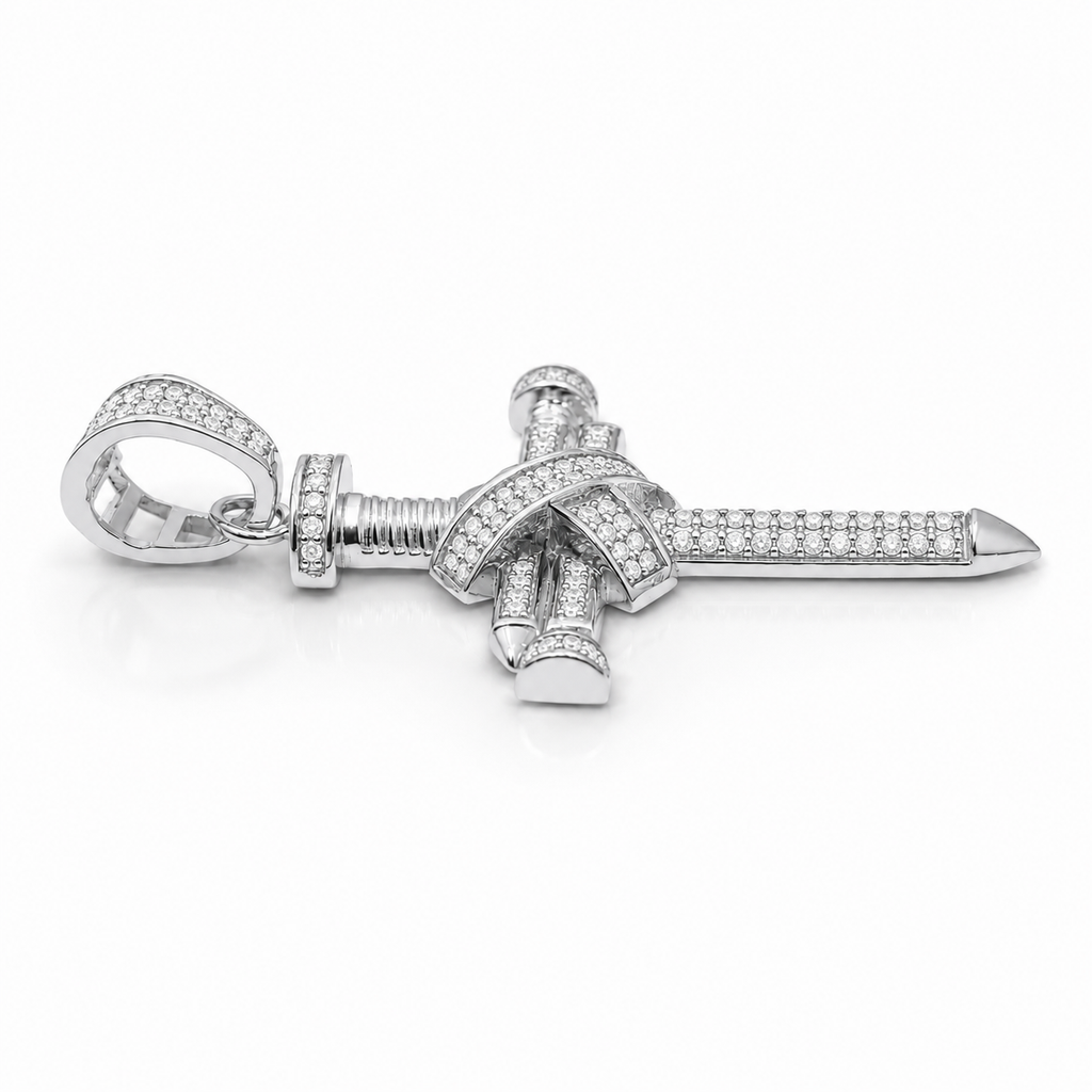 Dije cruz plata 925 clavos