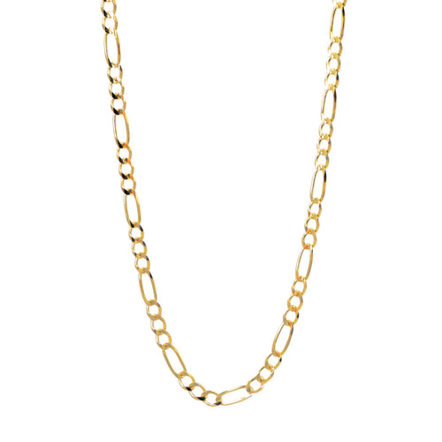 Cadena oro 10k fígaro 3 mm 55 cm