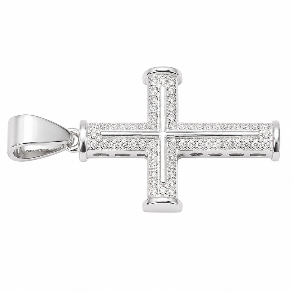 Dije cruz plata 925 tubular