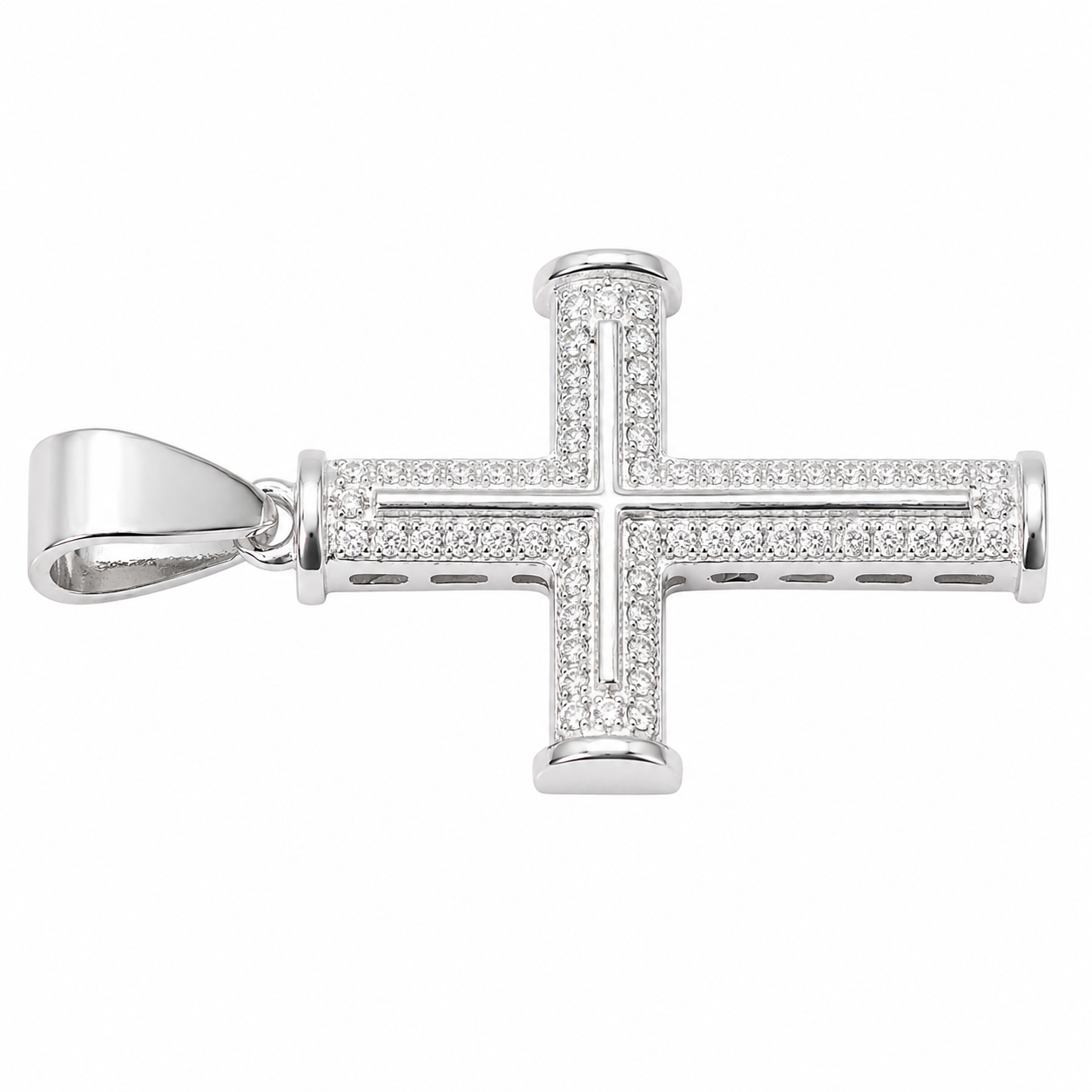Dije cruz plata 925 tubular