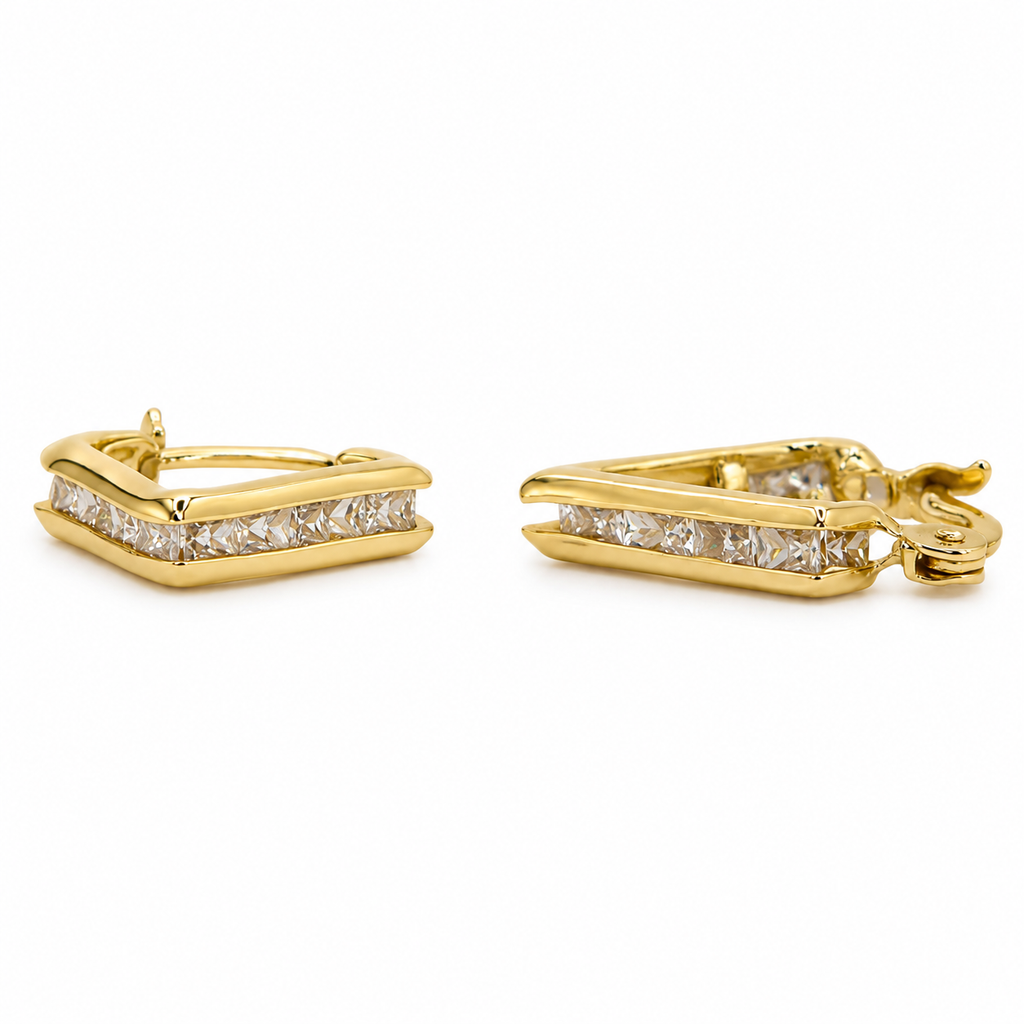 Aretes oro 10k triángulo