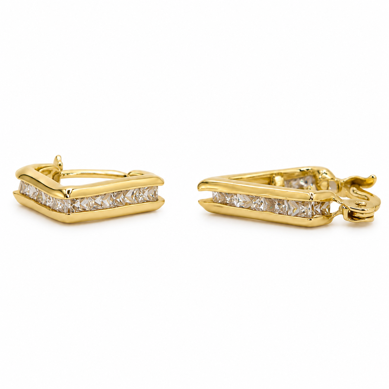 Aretes oro 10k triángulo