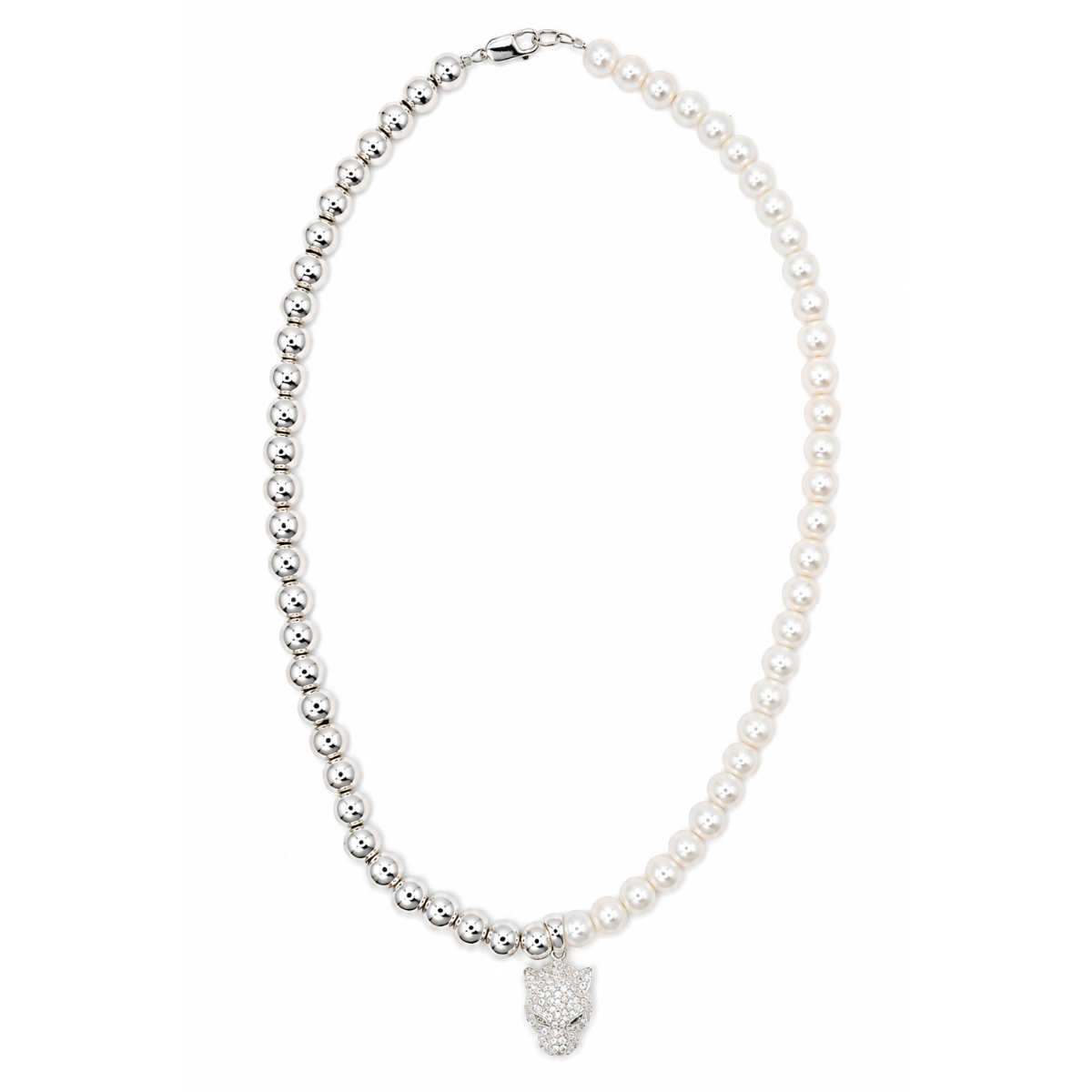 Collar jaguar plata 925 perlas