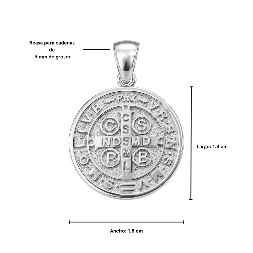 Medalla San Benito plata 925