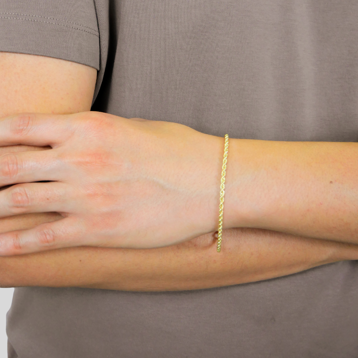 Pulsera oro 10k torzal 3 mm