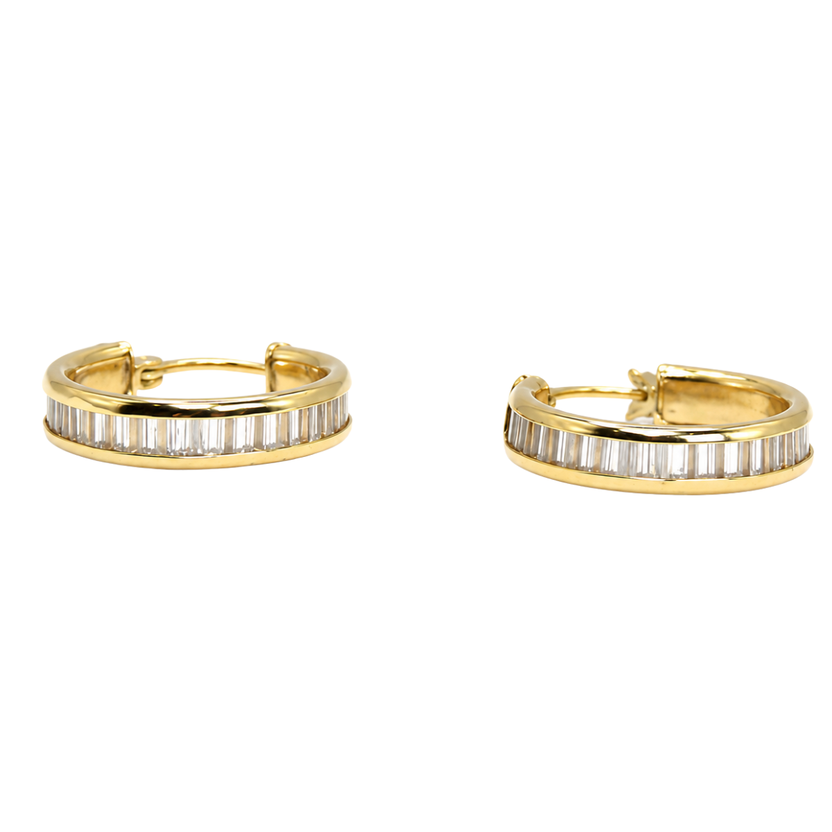 Aretes oro 10k baguette