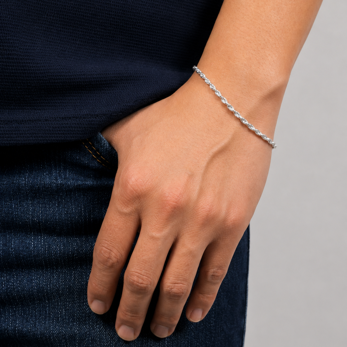 Pulsera torzal plata 925