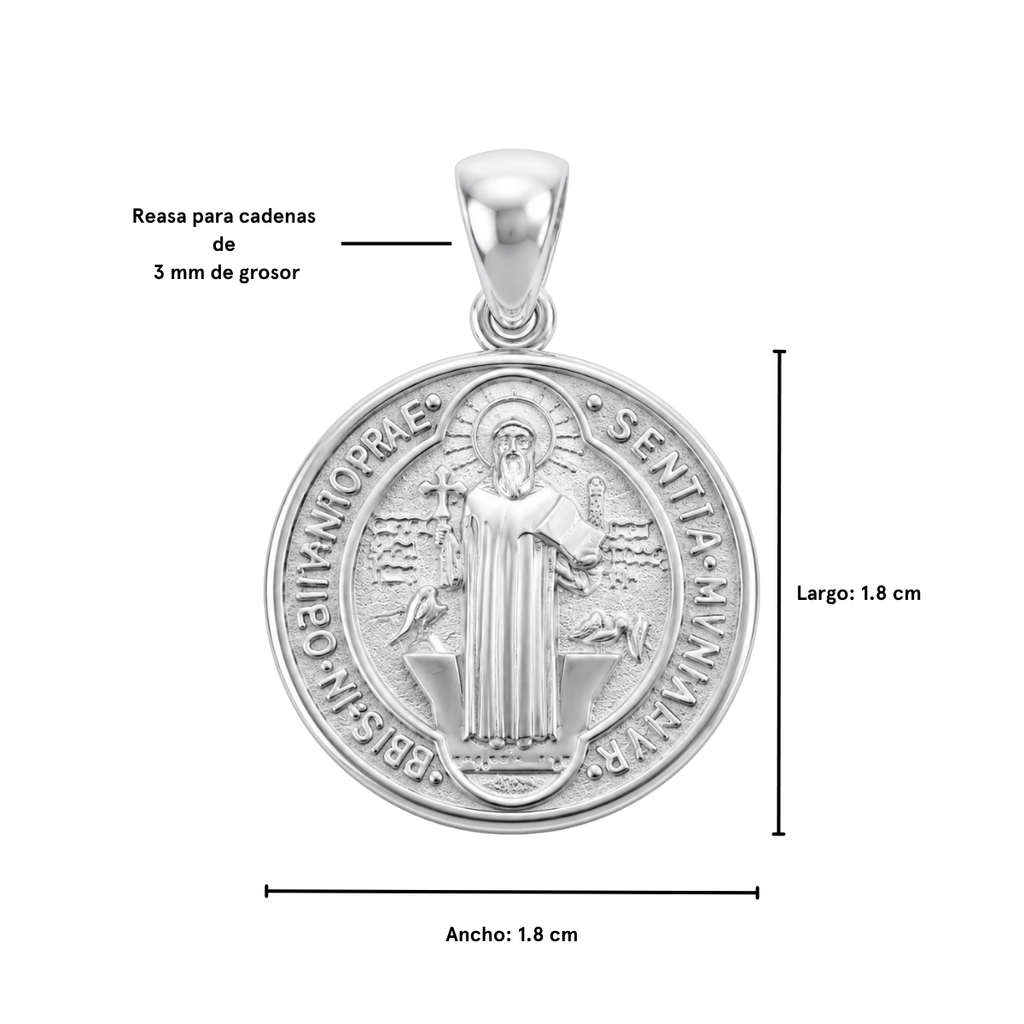 Medalla San Benito plata 925