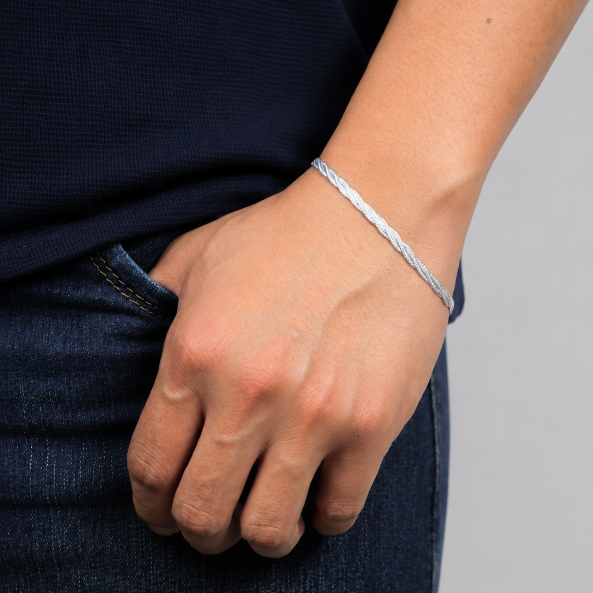 Pulsera plata 925 trenzada