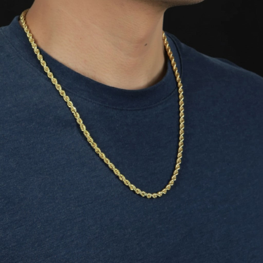 Cadena oro 10k torzal 4 mm 55 cm