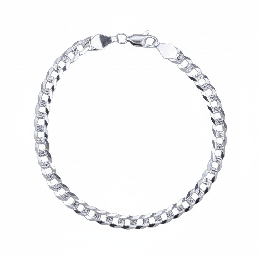 Pulsera barbada plata 925 diamantada