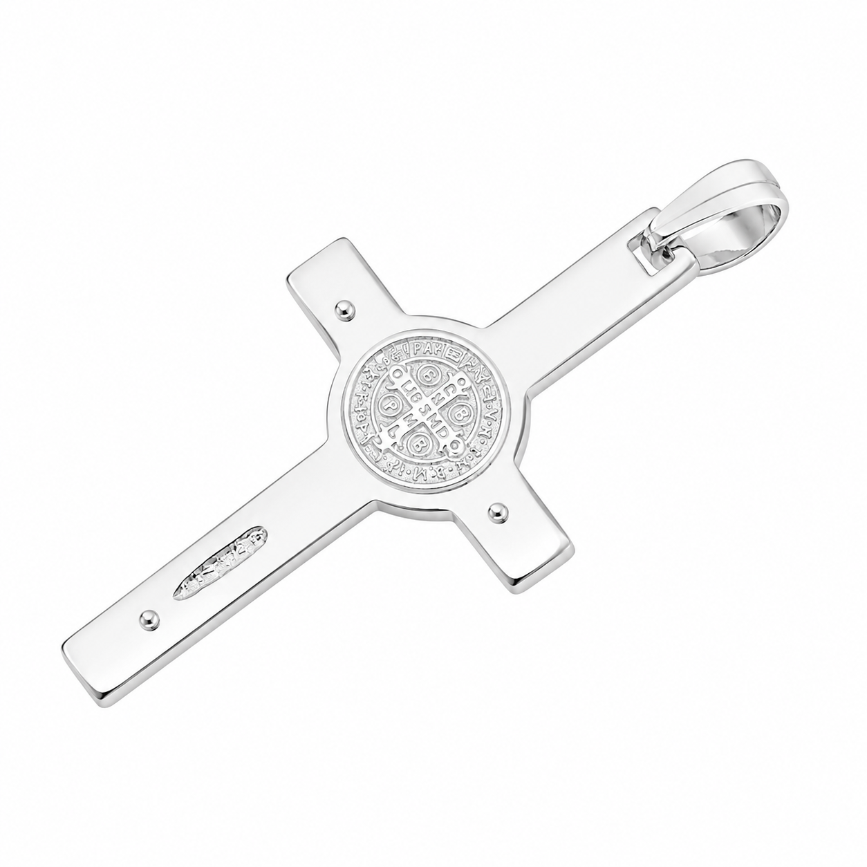 Dije cristo medalla San Benito plata 925