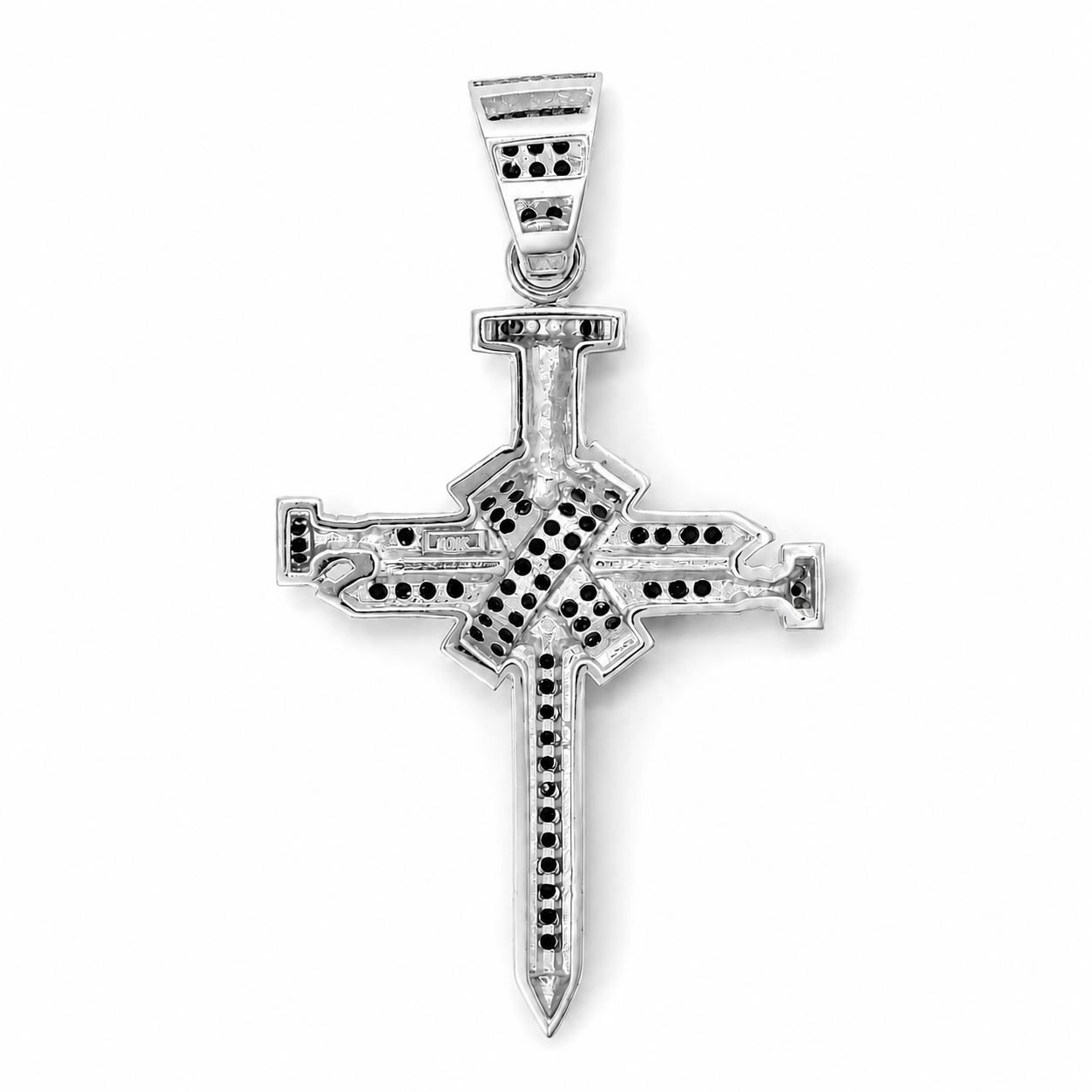 Dije cruz plata 925 clavos negra