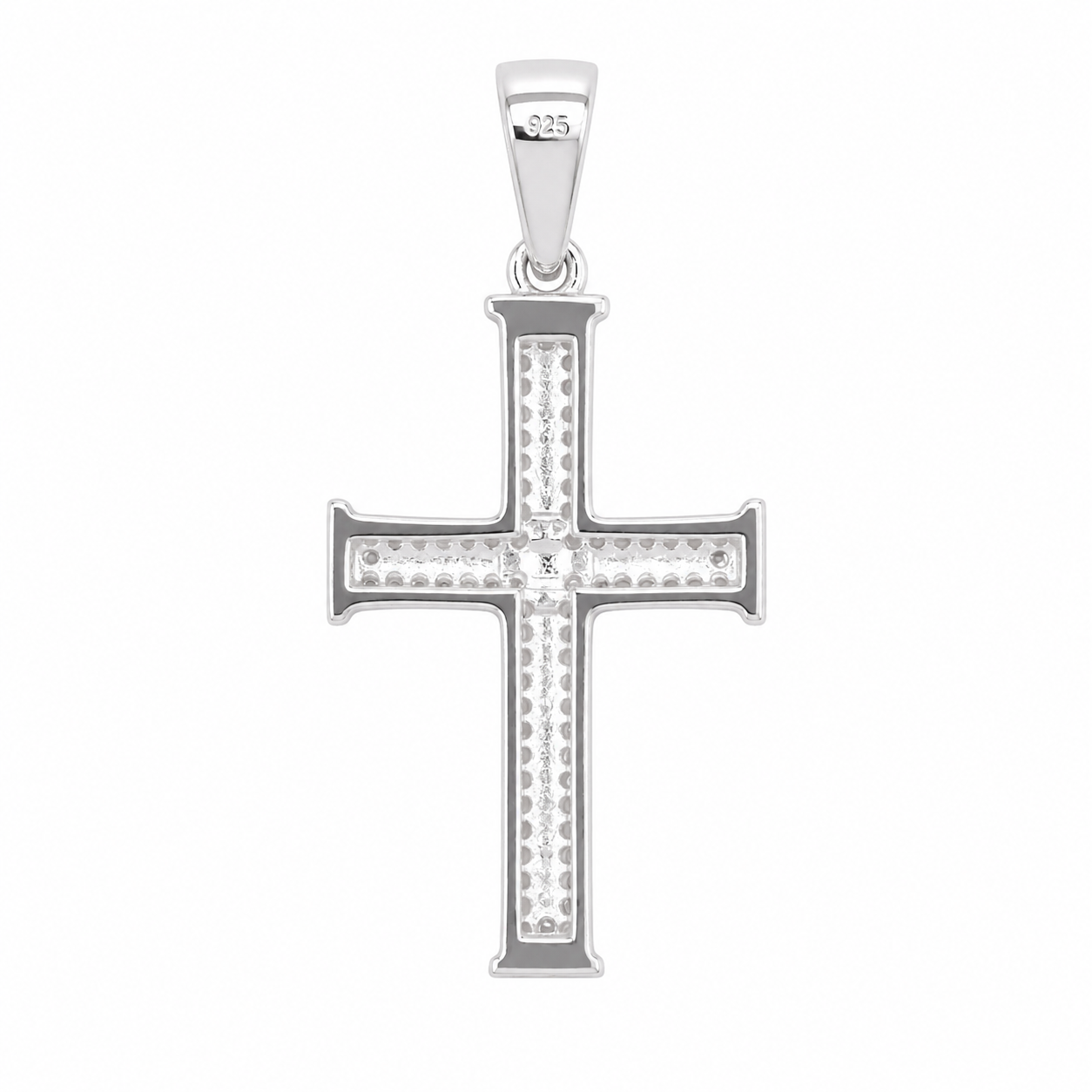 Dije cruz plata 925 tubular
