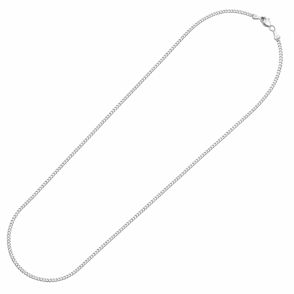 Cadena barbada plata 925 2 mm 55 cm