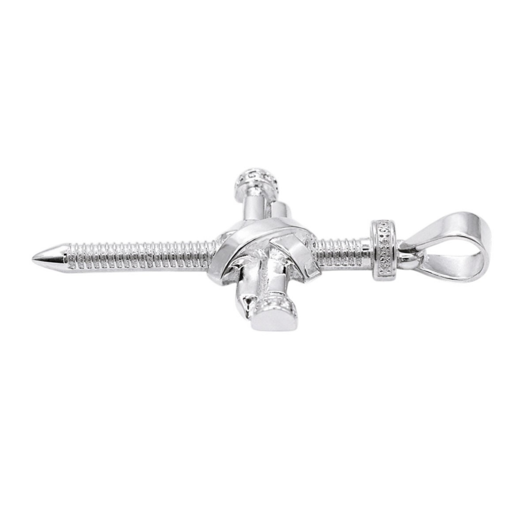 Dije cruz plata 925 clavos