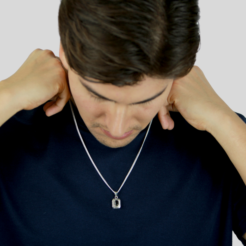 Collar plata 925 dije negro