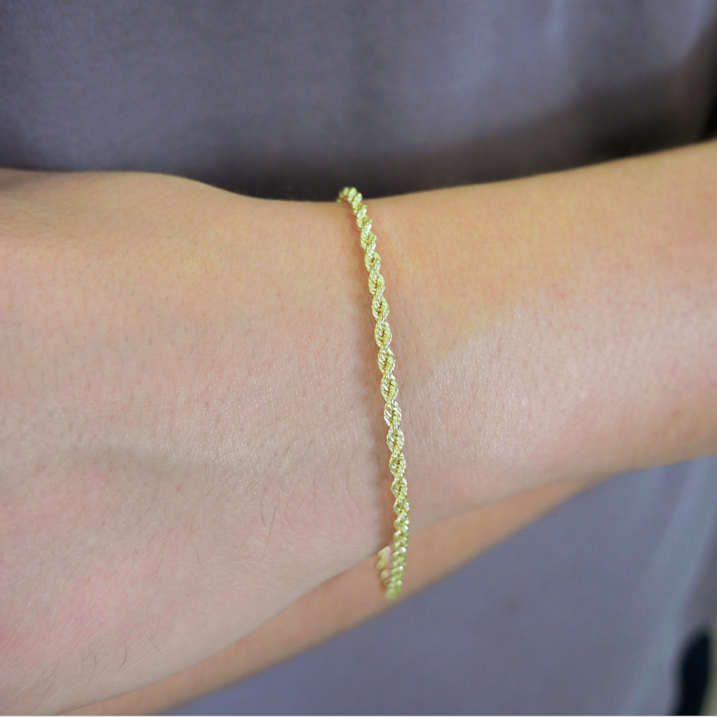 Pulsera oro 10k torzal 3 mm