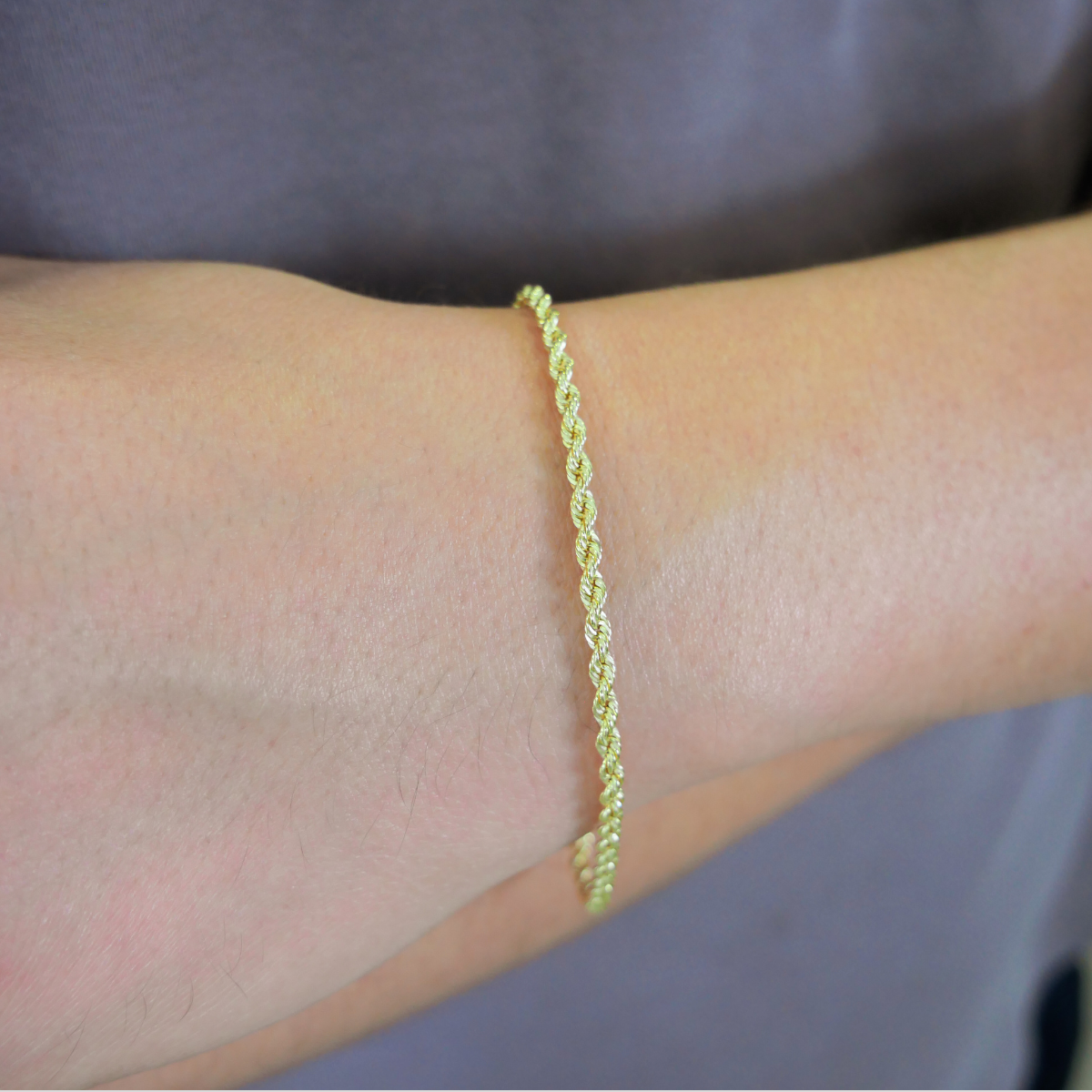Pulsera oro 10k torzal 3 mm