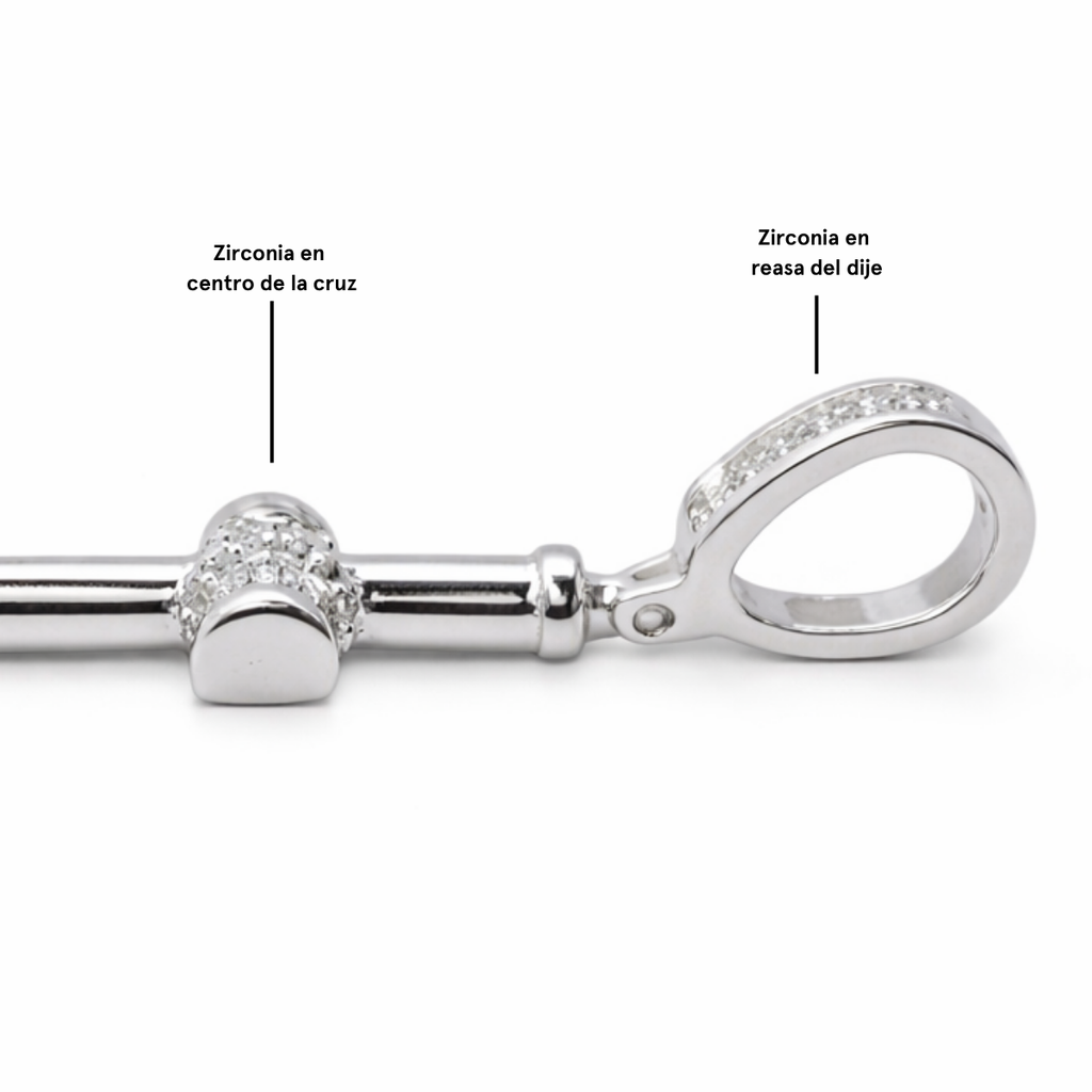 Dije cruz latina plata 925