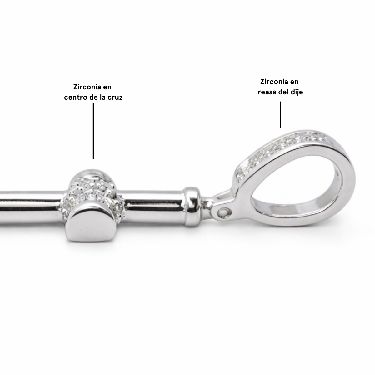Dije cruz latina plata 925