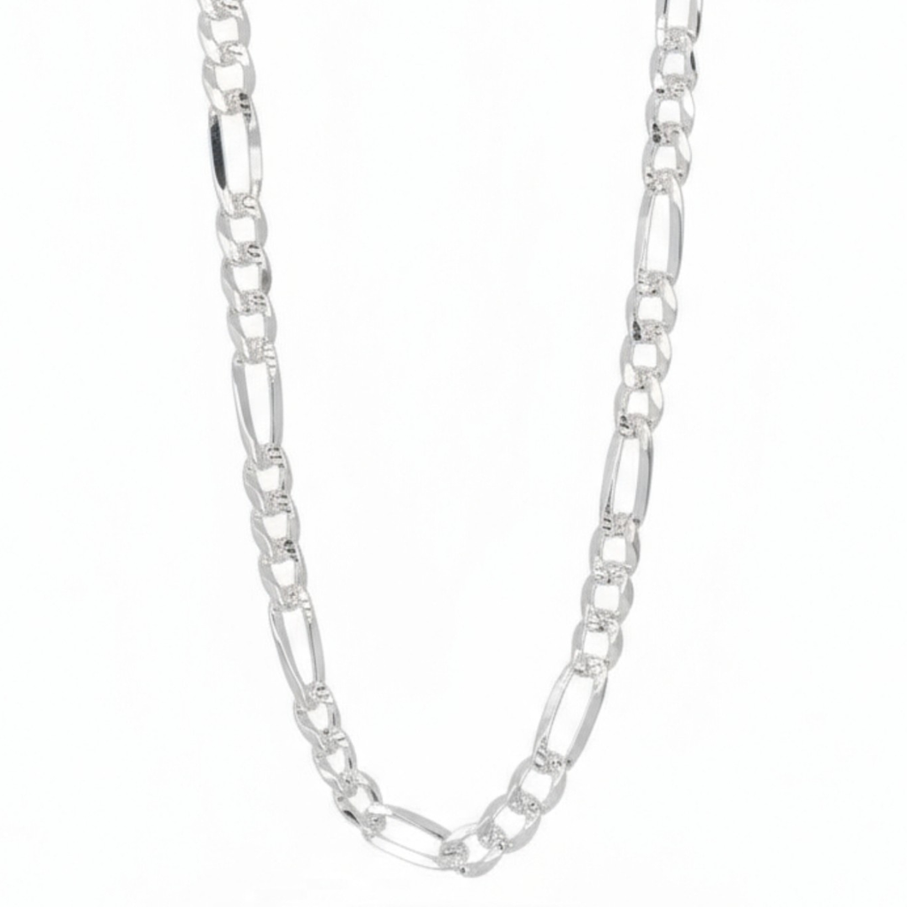 Cadena plata 925 fígaro diamantada