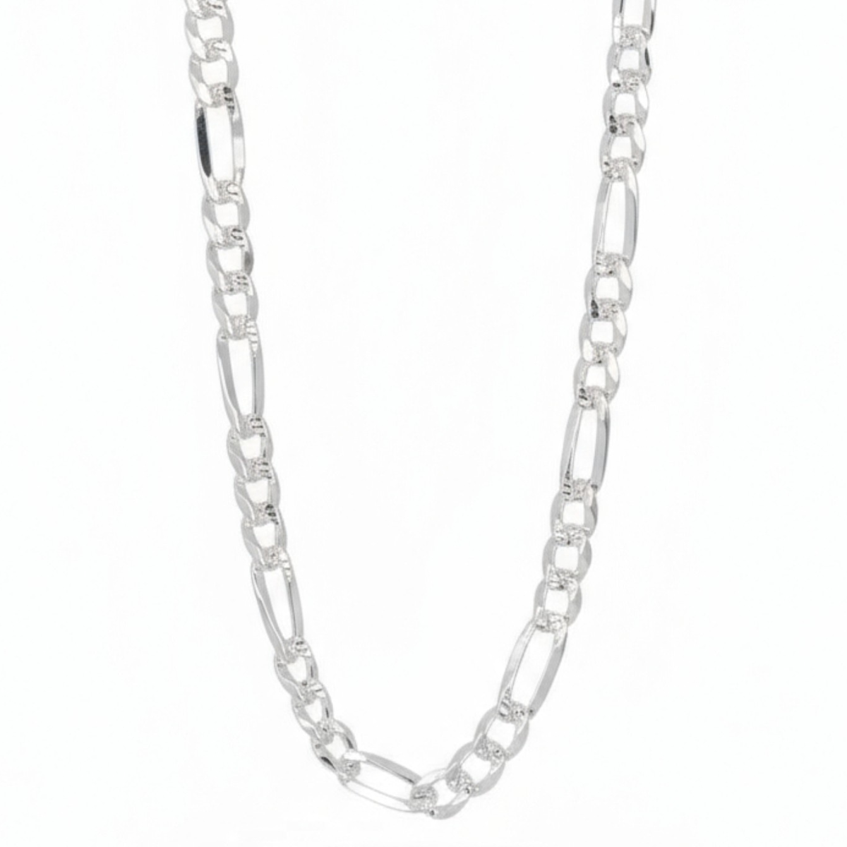 Cadena plata 925 fígaro diamantada