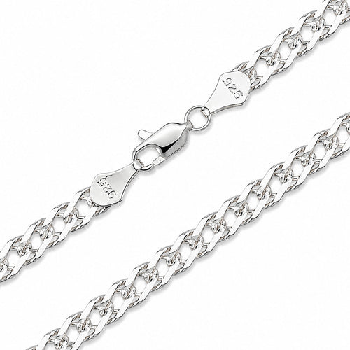 Cadena barbada doble plata 925